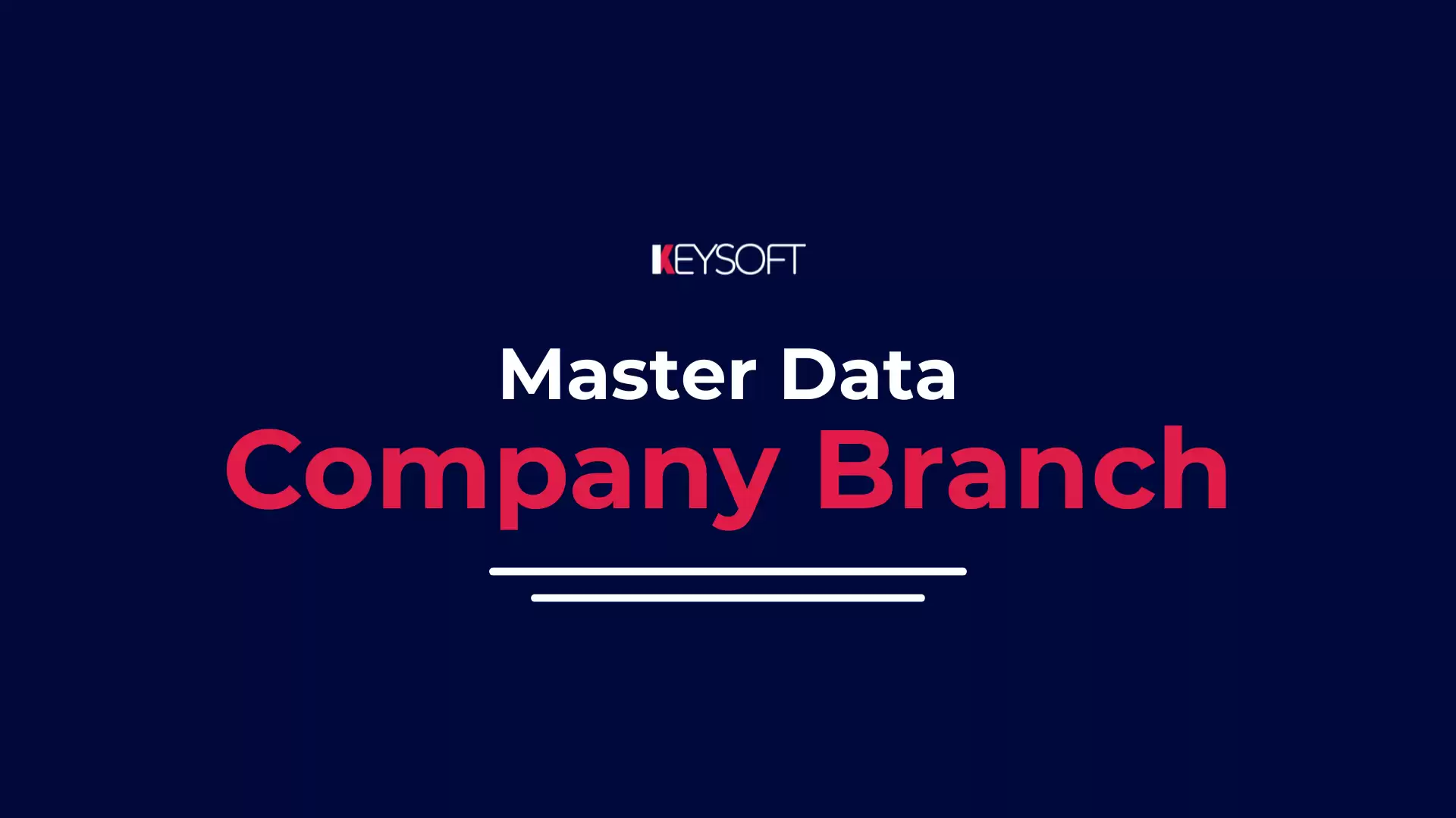 Master Data - Company Branch