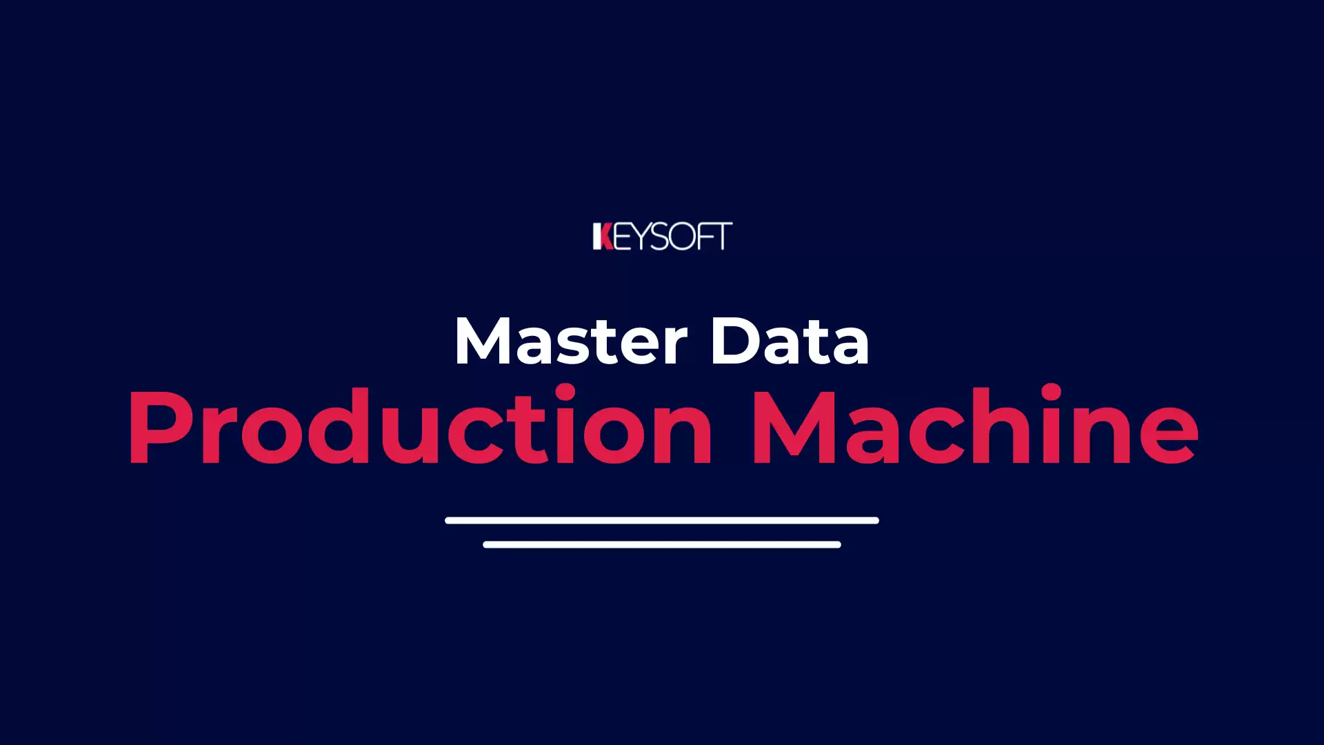 Master Data - Production Machine