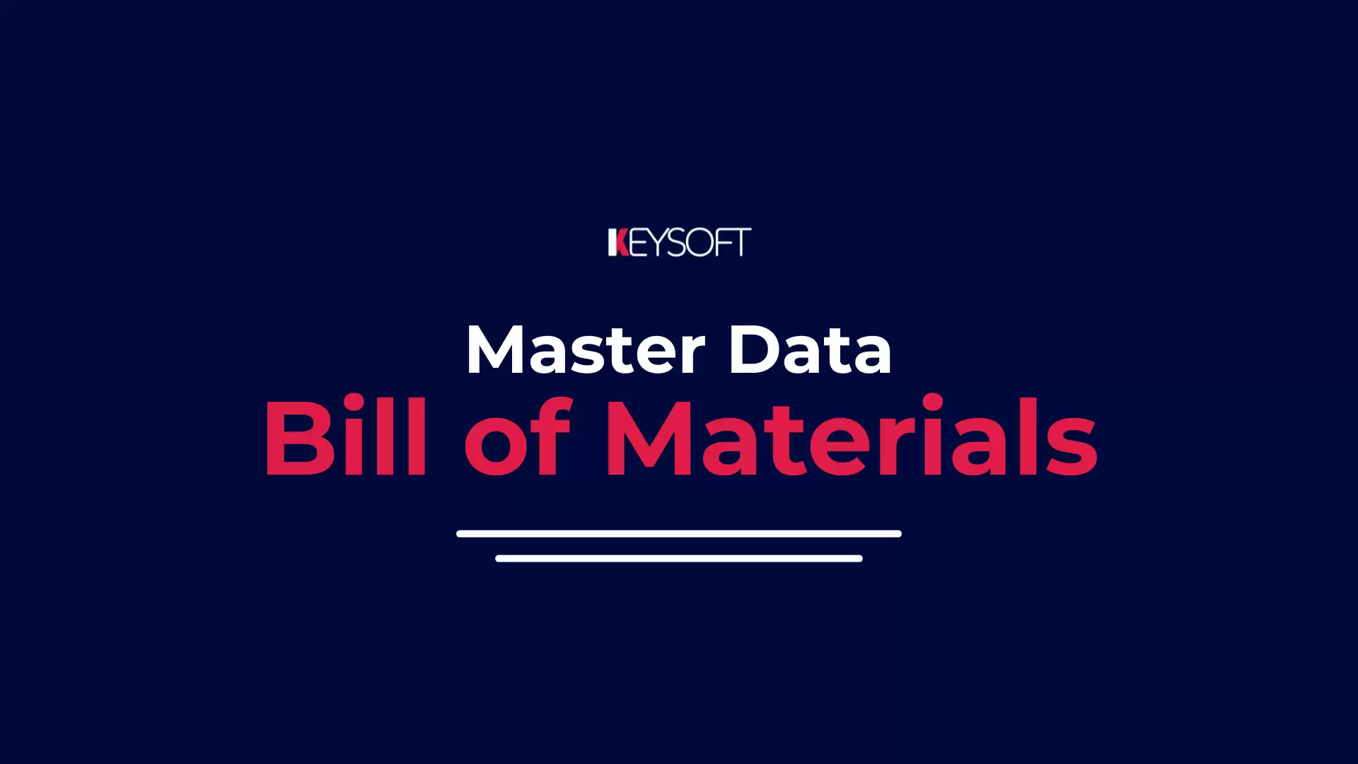 Master Data - Bill Of Material
